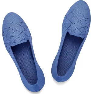Puxowe Ballet Flats for Women - Stretch Knit Slip-On Low Wedge Shoes, Soft Round Toe Design for Office, Travel & Daily Walking