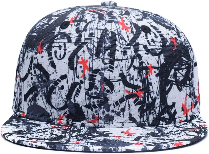 Quanhaigou Adjustable Snapback Hat for Men Women,Unisex Hip Hop Baseball Cap Flat Bill Brim Dad Hats