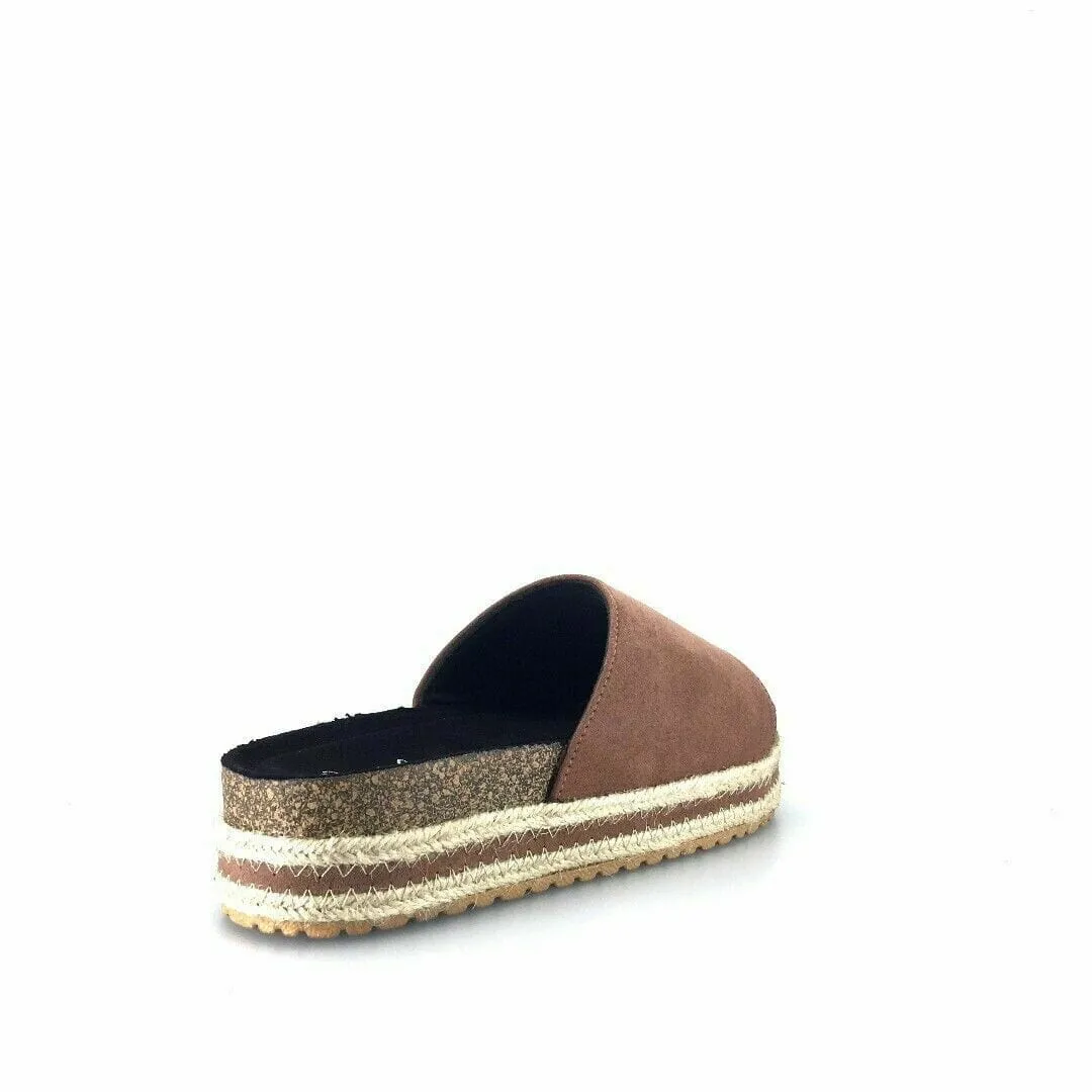 Qupid Womens Size 7M Brown Everyday Espadrille Slides “Idelisa-02”