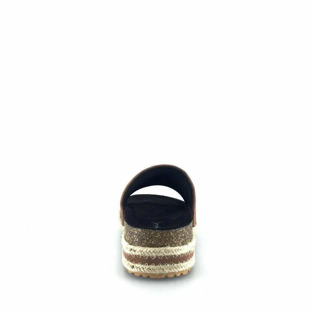 Qupid Womens Size 7M Brown Everyday Espadrille Slides “Idelisa-02”