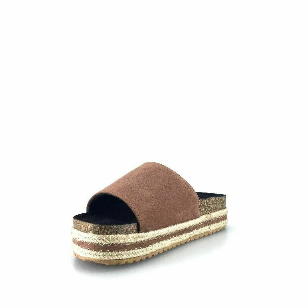 Qupid Womens Size 7M Brown Everyday Espadrille Slides “Idelisa-02”