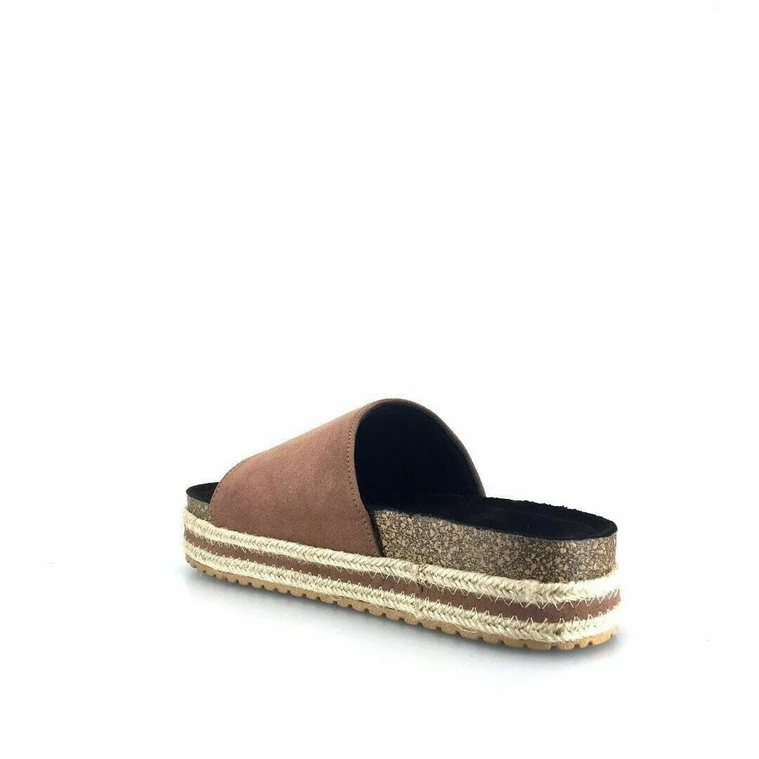 Qupid Womens Size 7M Brown Everyday Espadrille Slides “Idelisa-02”