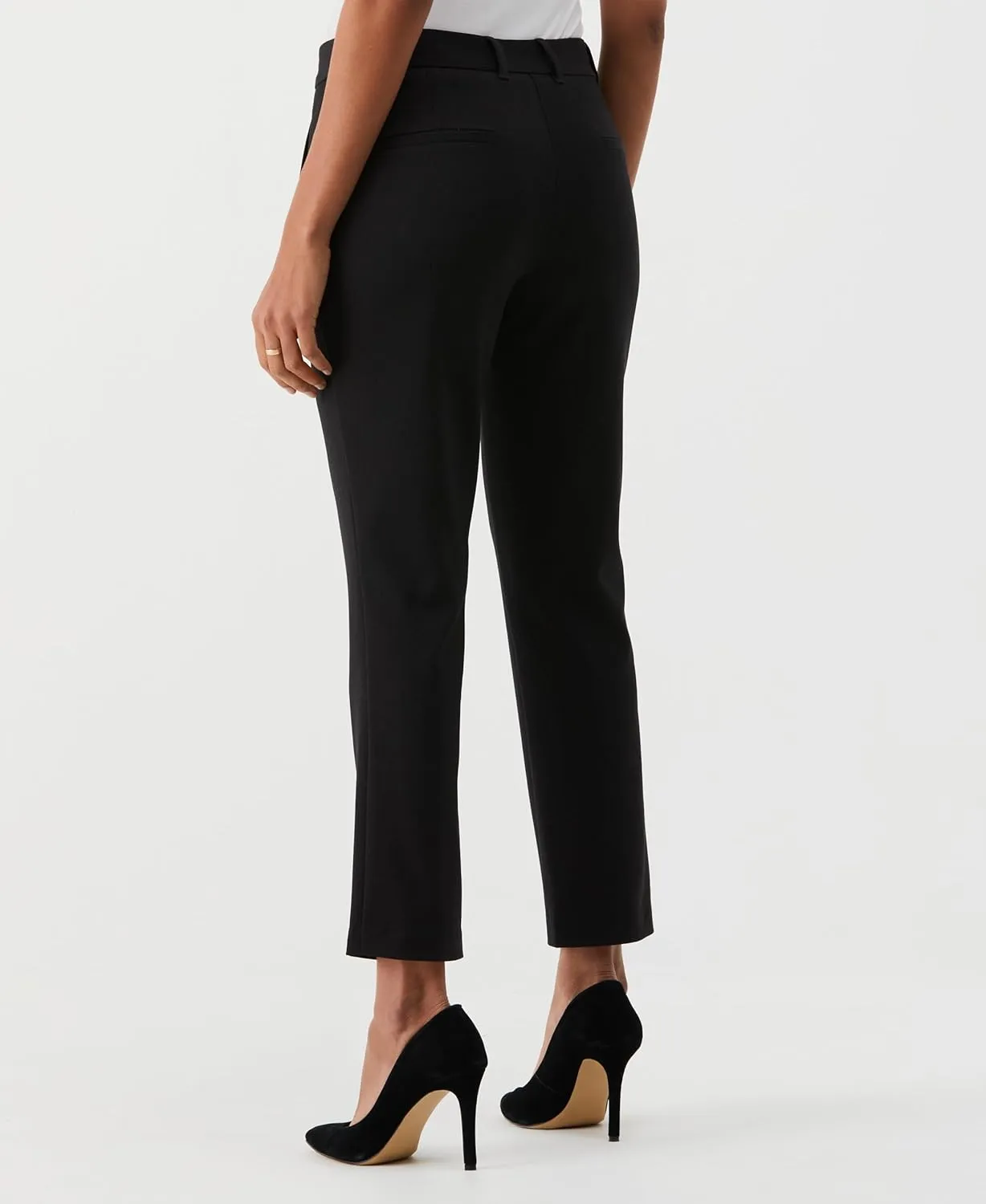 Rafaella Women's Petite Ankle Pants with Slimming Panel, Classic Fit, Gabardine Fabric