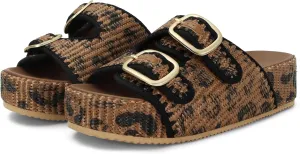 Raffia Sandals for Women Platform Slide Sandals Espadrille Adjustable Double Buckle Summer Comfortable Cute Woven Casual Beach Shoes