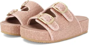 Raffia Sandals for Women Platform Slide Sandals Espadrille Adjustable Double Buckle Summer Comfortable Cute Woven Casual Beach Shoes