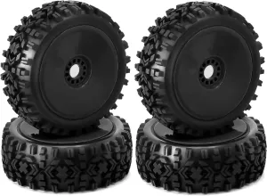 RC 1/8 Scale Off-road vehicle racing tires & Wheel Rims Set，KYOSHO MP9 MP10，HONGNOR X3S EVO E，FS 33651，HOBAO H9E STAR EP，Serpent SRX8-E RTR/17mm Drive Hex