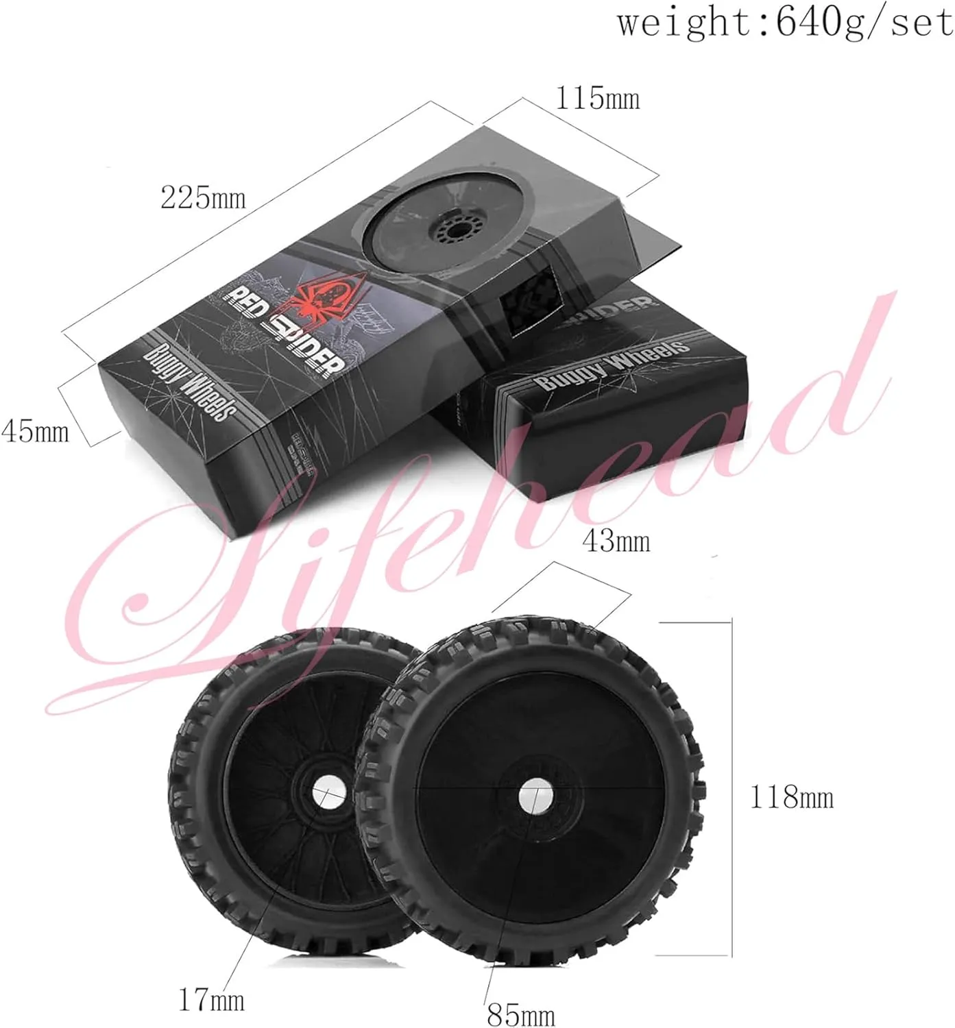 RC 1/8 Scale Off-road vehicle racing tires & Wheel Rims Set，KYOSHO MP9 MP10，HONGNOR X3S EVO E，FS 33651，HOBAO H9E STAR EP，Serpent SRX8-E RTR/17mm Drive Hex