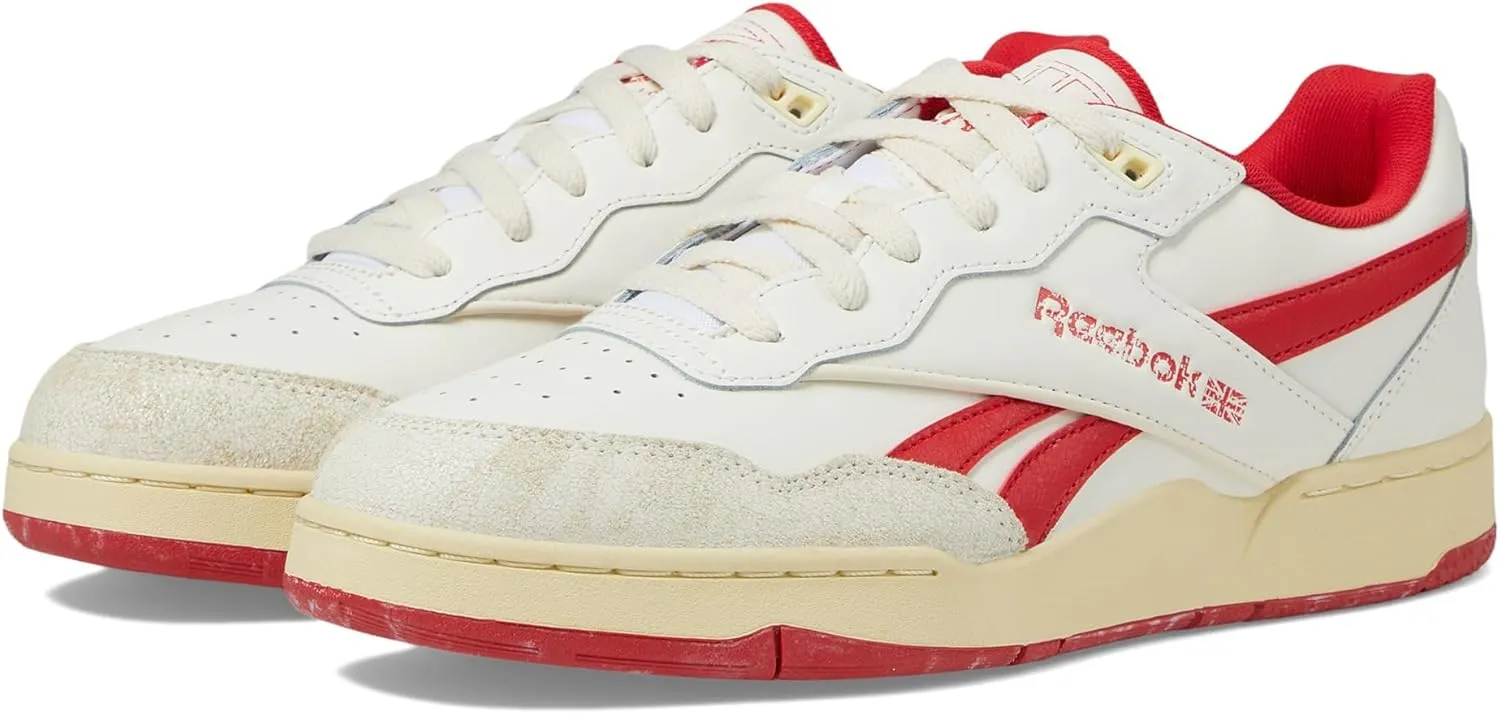 Reebok Unisex BB 4000 II Sneaker, Chalk/Weathered White/Vector Red, 3.5 US Men