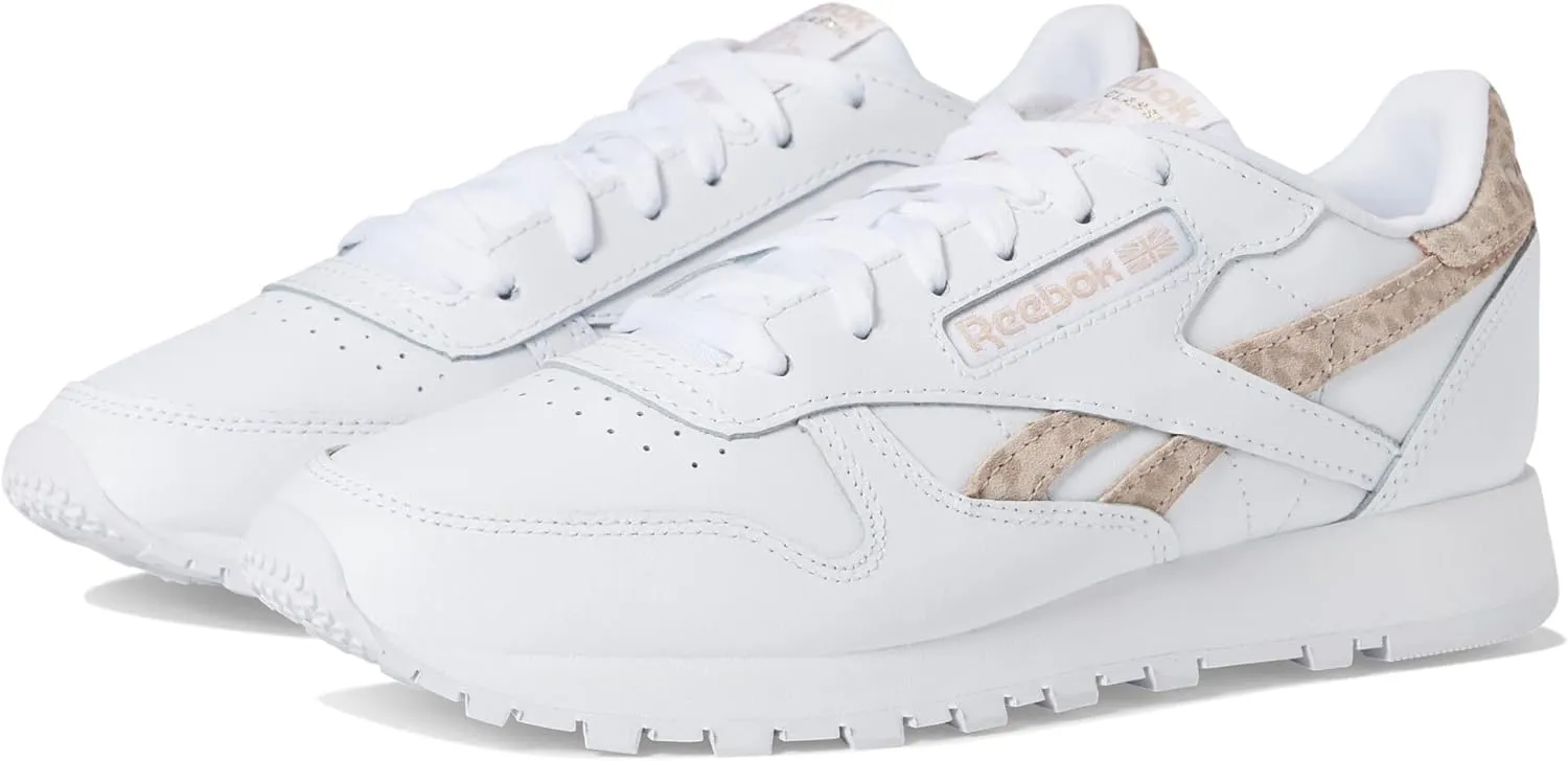 Reebok Women's Classic Leather Sneaker, White/Soft Ecru, 8