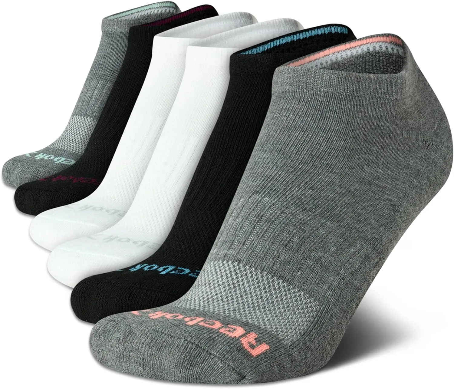 Reebok Womens Low Cut Socks - 6 Pack Cushioned Performance Stretch Moisture Wicking Athletic No Show Socks for Women (4-10)