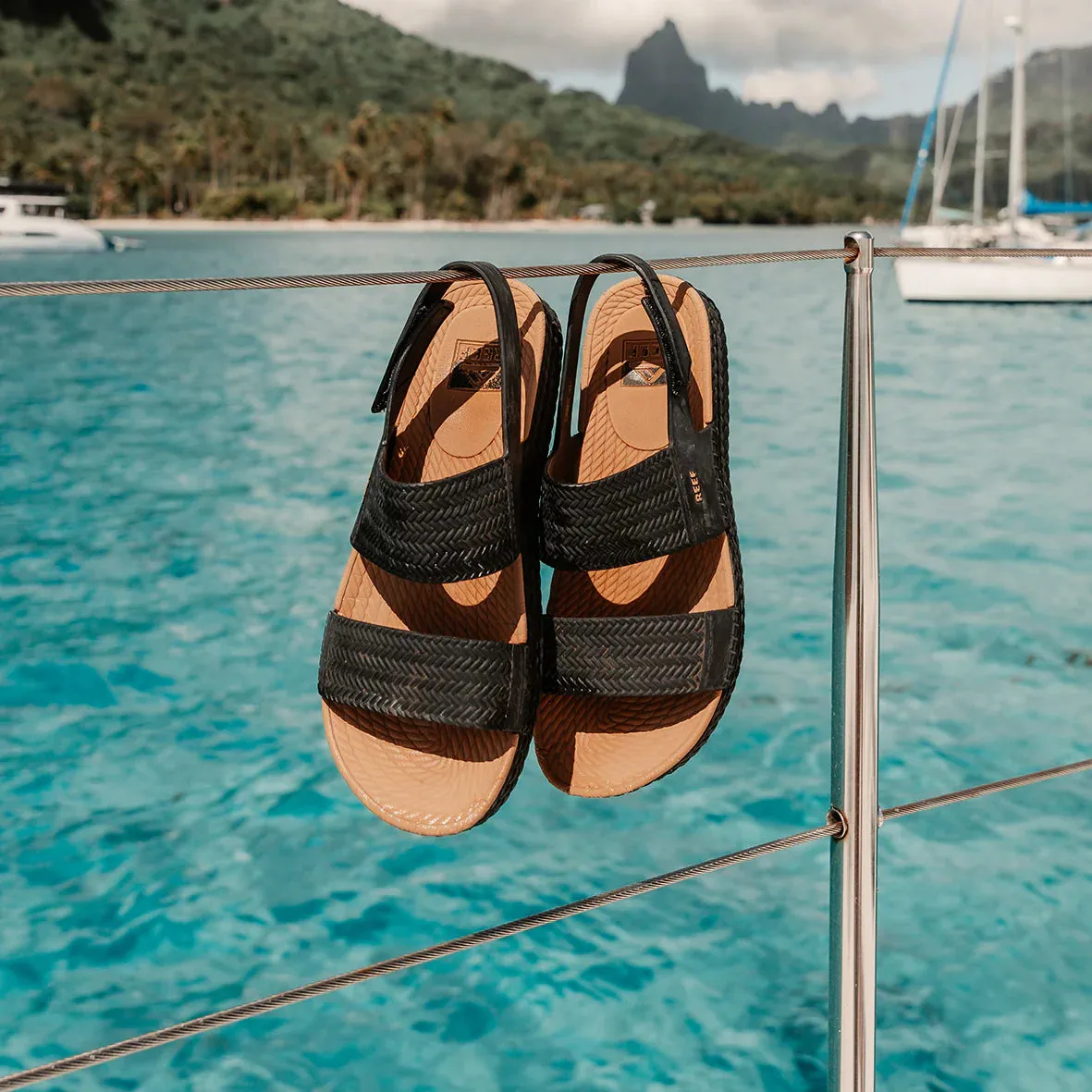 REEF Womens Water Vista - Black/Tan