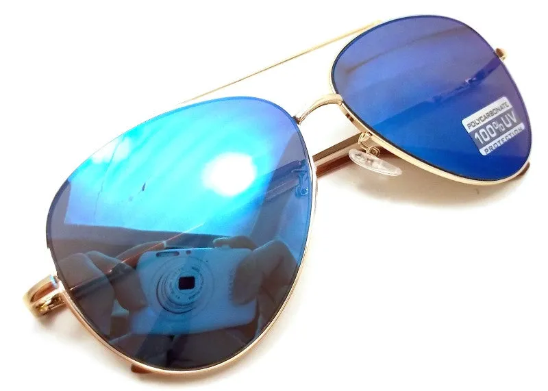 Revo Flat Lens Aviators- Blue