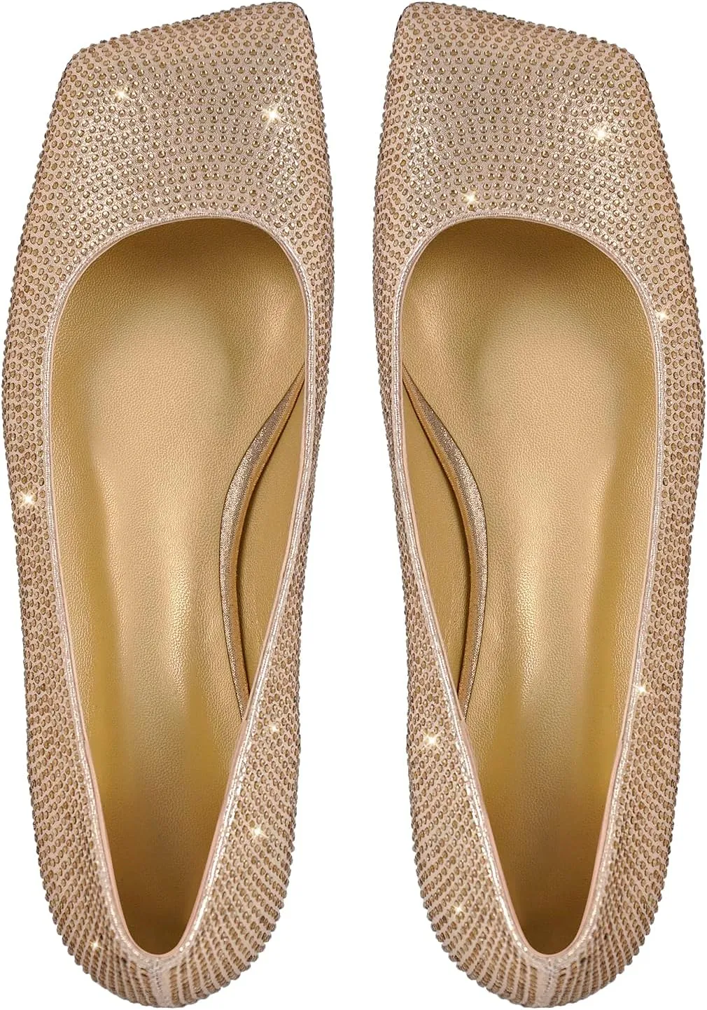 richealnini Women's Slip On Slide Flats Pumps Crystals Loafer Party Wedding Shoes