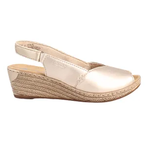 Rieker Peep-Toe Sandals - 62462-90 - Light Gold