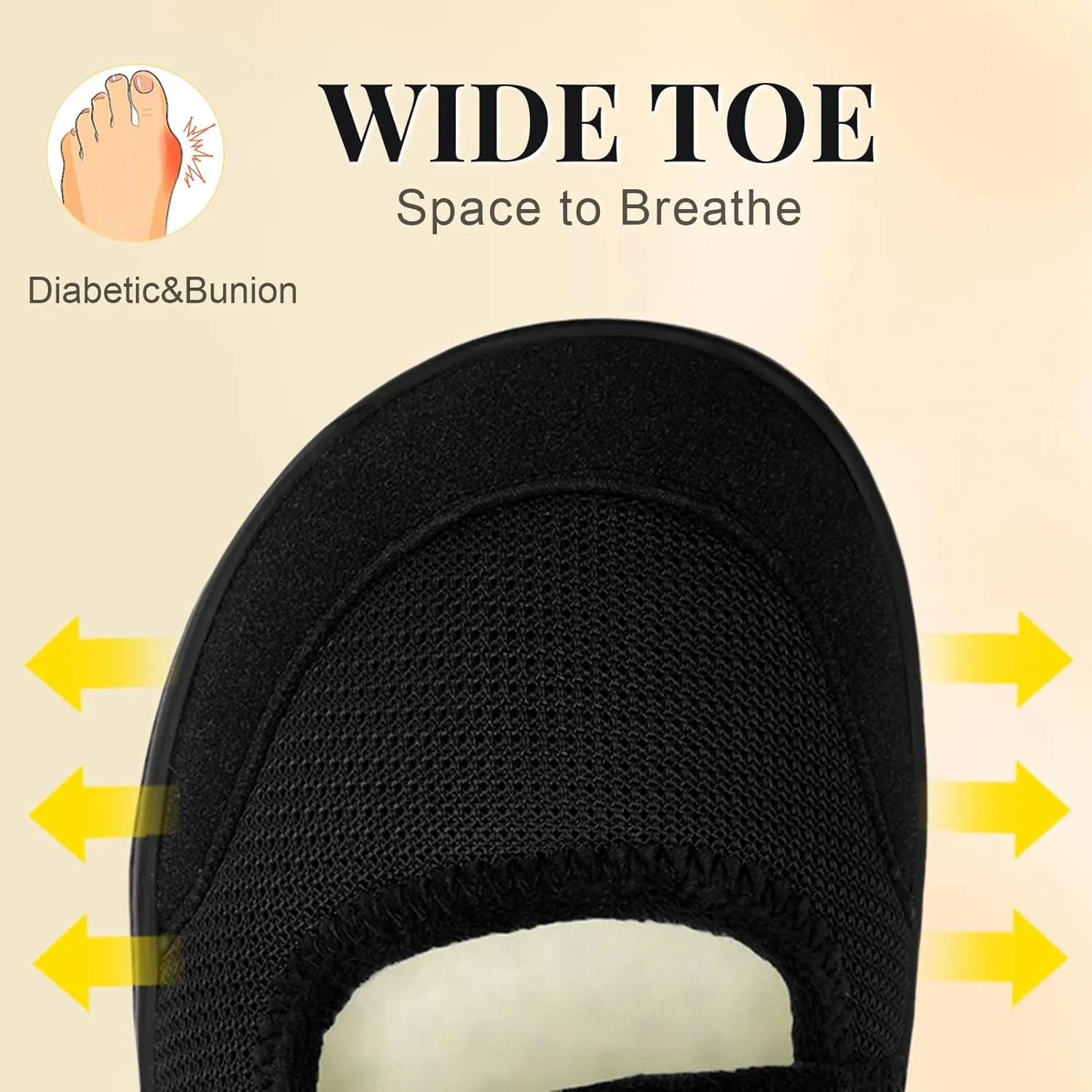 Rihero Womens Slippers Wide Width Diabetic Shoes Edema House Barefoot Walking Shoes Adjustable Indoor Outdoor Slippers
