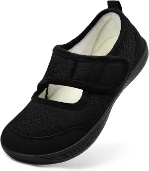 Rihero Womens Slippers Wide Width Diabetic Shoes Edema House Barefoot Walking Shoes Adjustable Indoor Outdoor Slippers