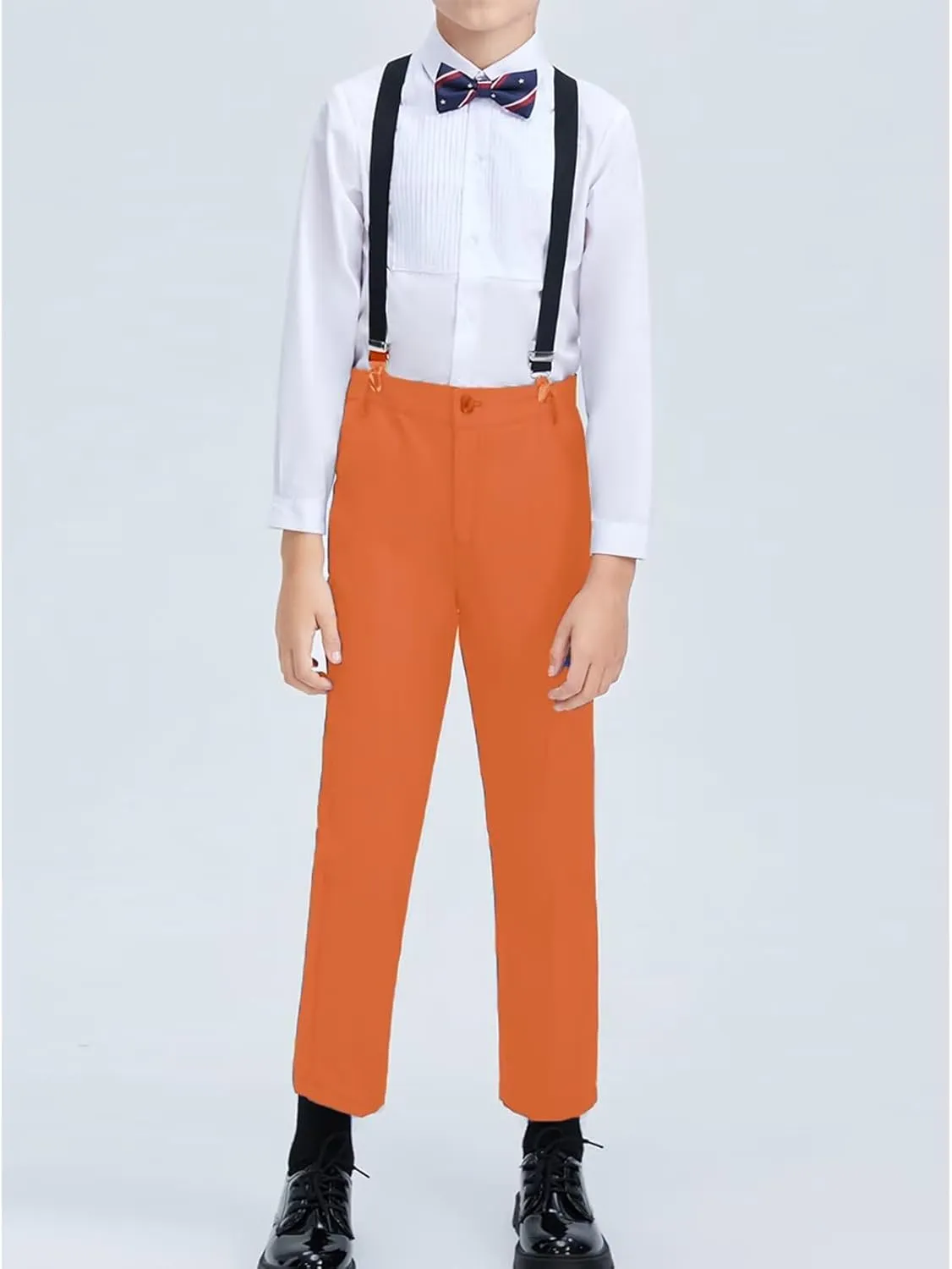 ROZU Boys Dress Pants Flat Front School Uniform Pants for Boys Toddler Kids Formal Belt Loops Boy’s Suit Pants 2T-20