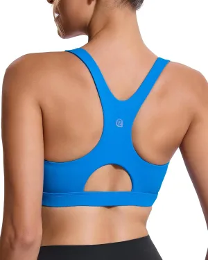 RUNNING GIRL Sports Bras for Women High Support,Racerback High Impact Grey Sports Bra Moulded Cup Workout Bra Push up