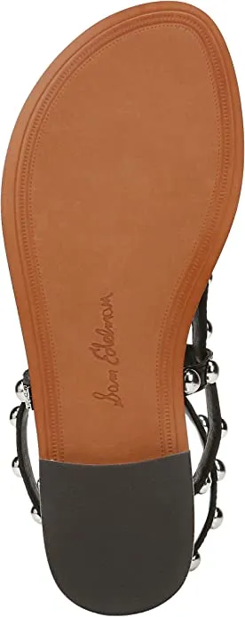 Sam Edelman womens Elisha Flat Sandal, Black, 6.5 US