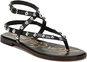 Sam Edelman womens Elisha Flat Sandal, Black, 6.5 US