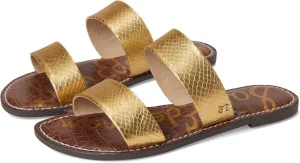 Sam Edelman Women's Gala Flat Sandal, Gold Boa, 8.5 Wide