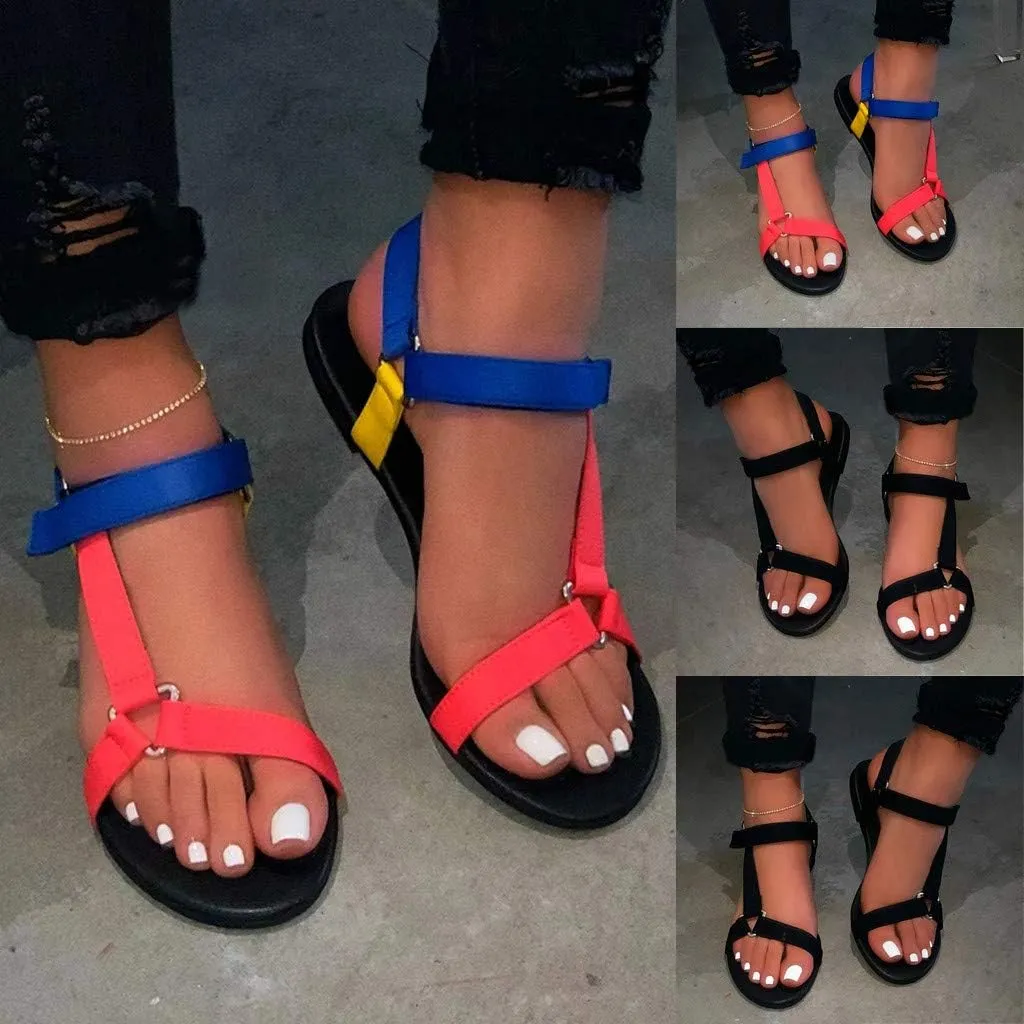 Sandals for Women Wide Width,Open Toe Crystal Ankle Strap Platform Casual Summer Espadrilles Flatform Wedge Sandals