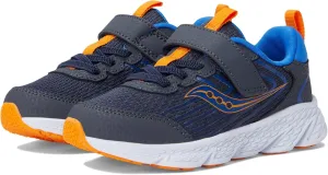 Saucony Wind 3.0 Alternative Closure (Little Big Kid) Sneaker, Navy/Peel, 7 US Unisex