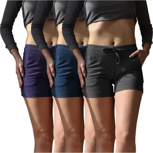 Sexy Basics Women's 3 Pack Active Wear Lounge Yoga Gym Casual Sport Shorts
