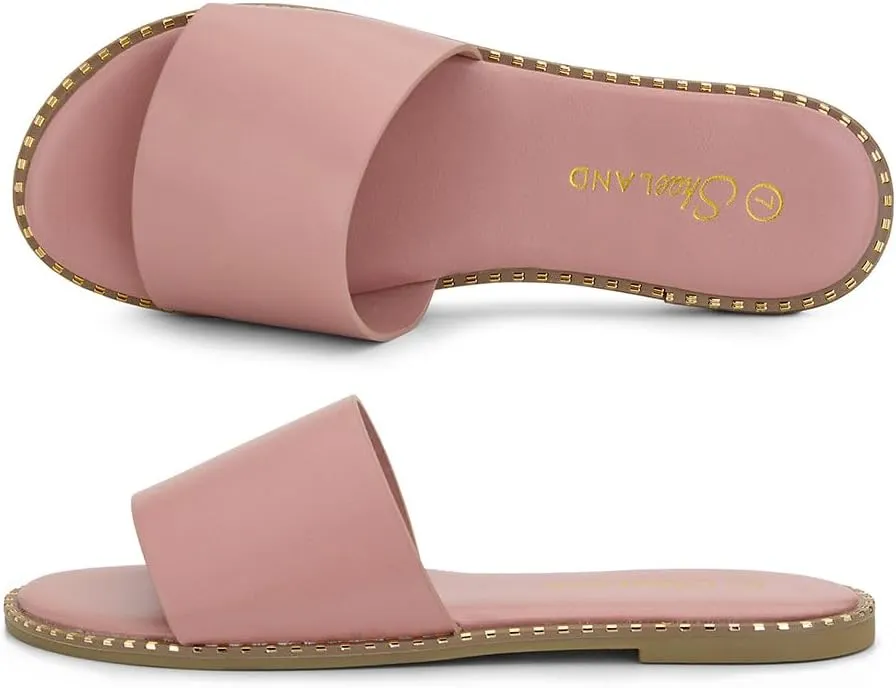 Shoe Land Women’s Flat Sandals 2025 – Comfortable Slide Sandals with Cushioned Footbed | Dressy Open Toe Summer Sandals for Beach, Travel & Everyday