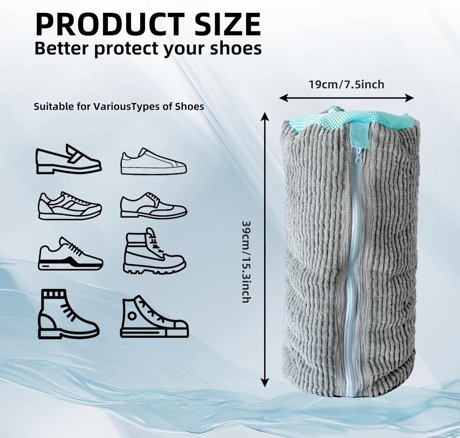 Shoe Washing Machine Bag, Highly Permeable And Durable Shoe Washing Bag, Can Protect Shoes In The Washing Machine And Will Not Scratch The Washing Machine, Very Suitable For Home Use(Gray 2-pack)