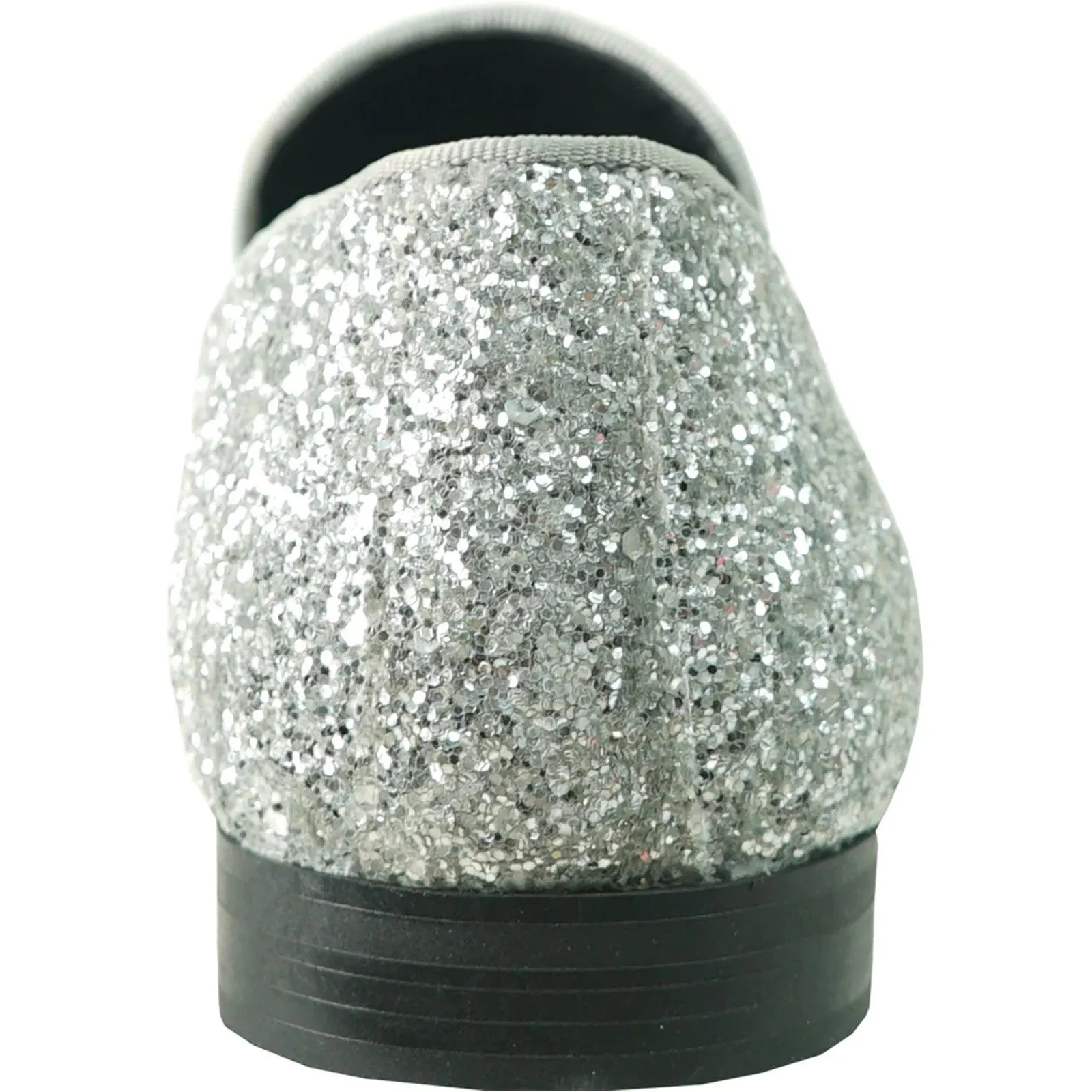 Silver Glitter Sequin Tuxedo Loafers | Bravo | Modern Men's Dress Shoes