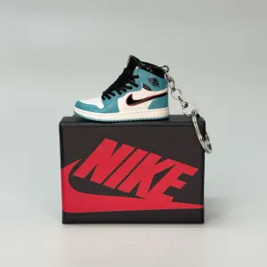 Single Sneaker Keychain - AJ1 UNC Red Swoosh High With Box