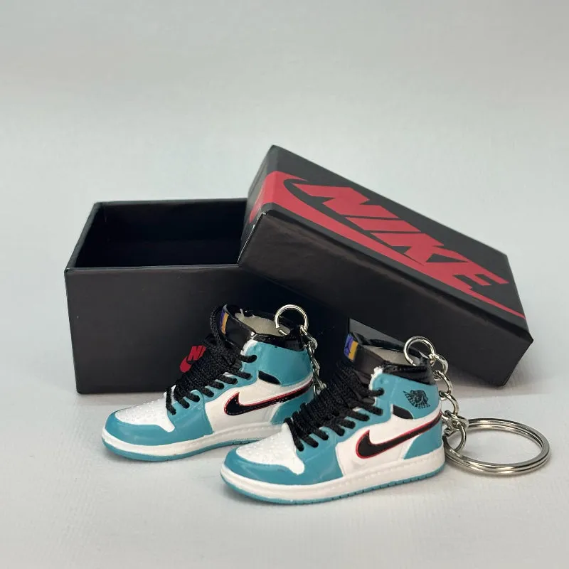 Single Sneaker Keychain - AJ1 UNC Red Swoosh High With Box