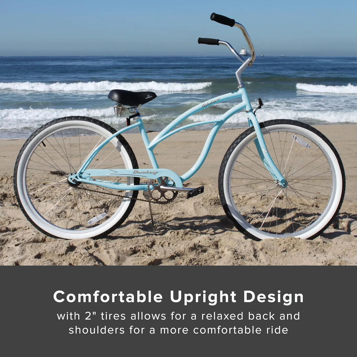 sixthreezero Urban Lady Beach Cruiser Bike, Women's 3 Speed Hybrid Bicycle