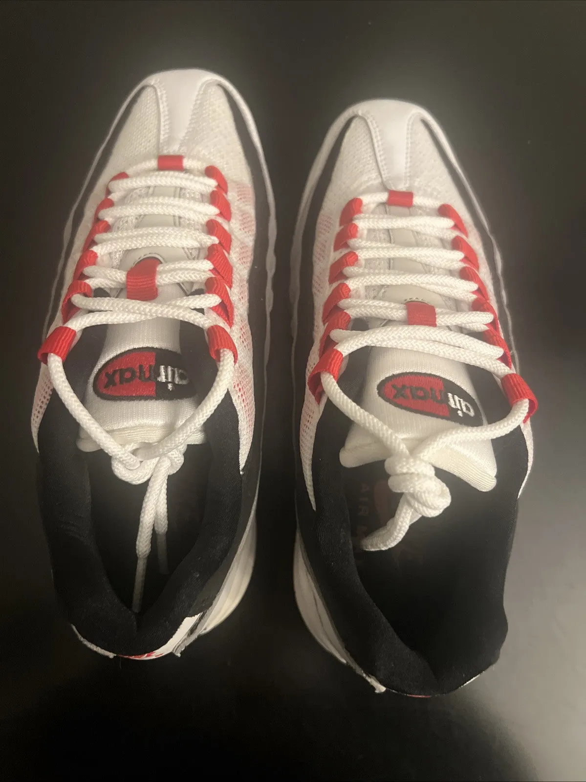 Size 5Y-Nike Air Max 95 (GS) - White Cement Red- 307565-104