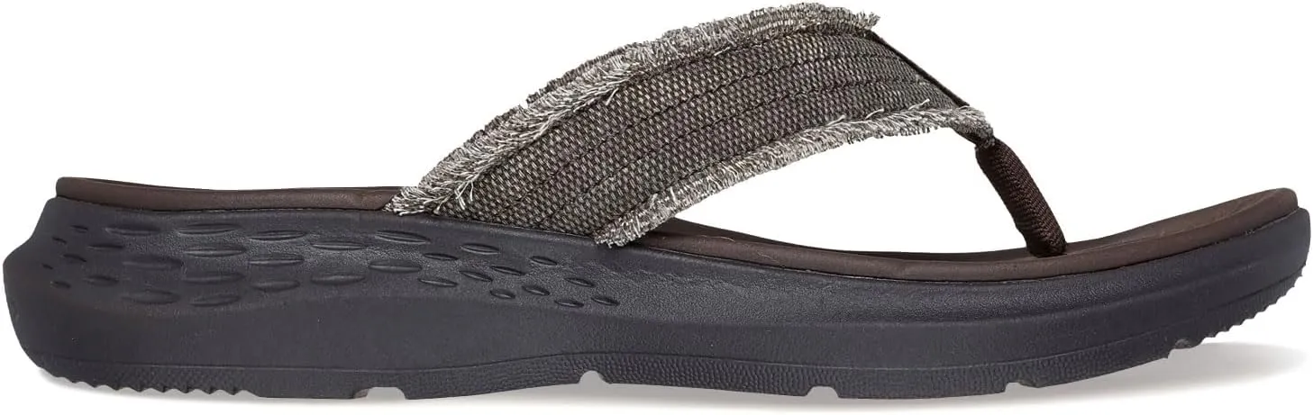 Skechers Men's Parson Sd-Gino Thong Sandal with Frayed Edges