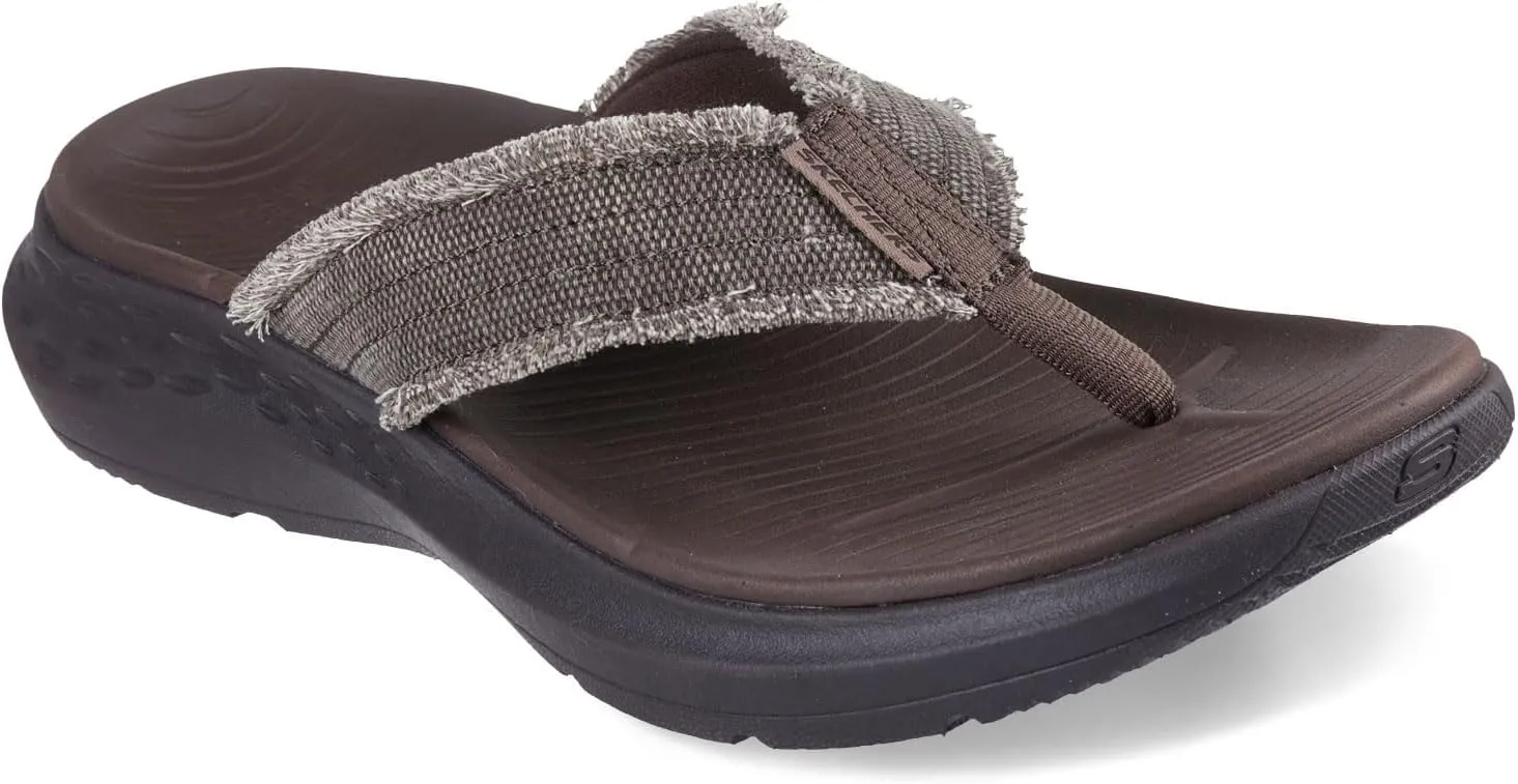 Skechers Men's Parson Sd-Gino Thong Sandal with Frayed Edges