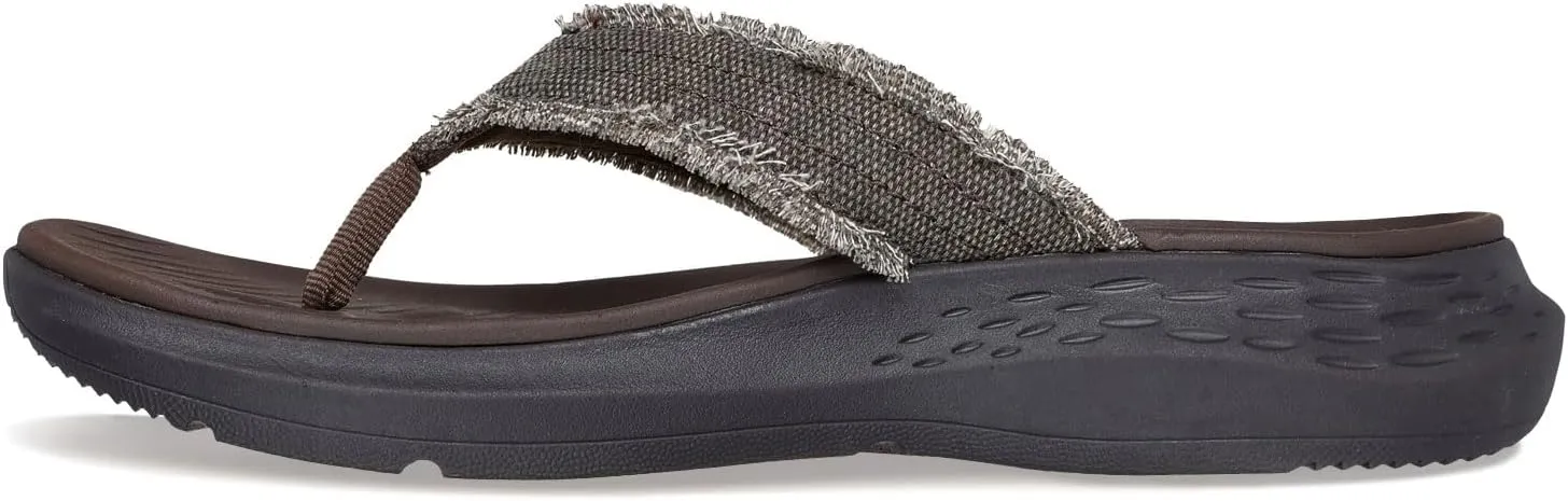 Skechers Men's Parson Sd-Gino Thong Sandal with Frayed Edges