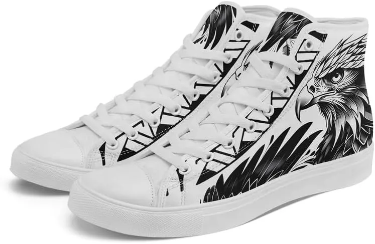 Skull High Top Sneaker for Men Women Fashion Rose Gothic Black Canvas Shoes Unisex Lace Up Casual Tennis Walking Flat Shoes