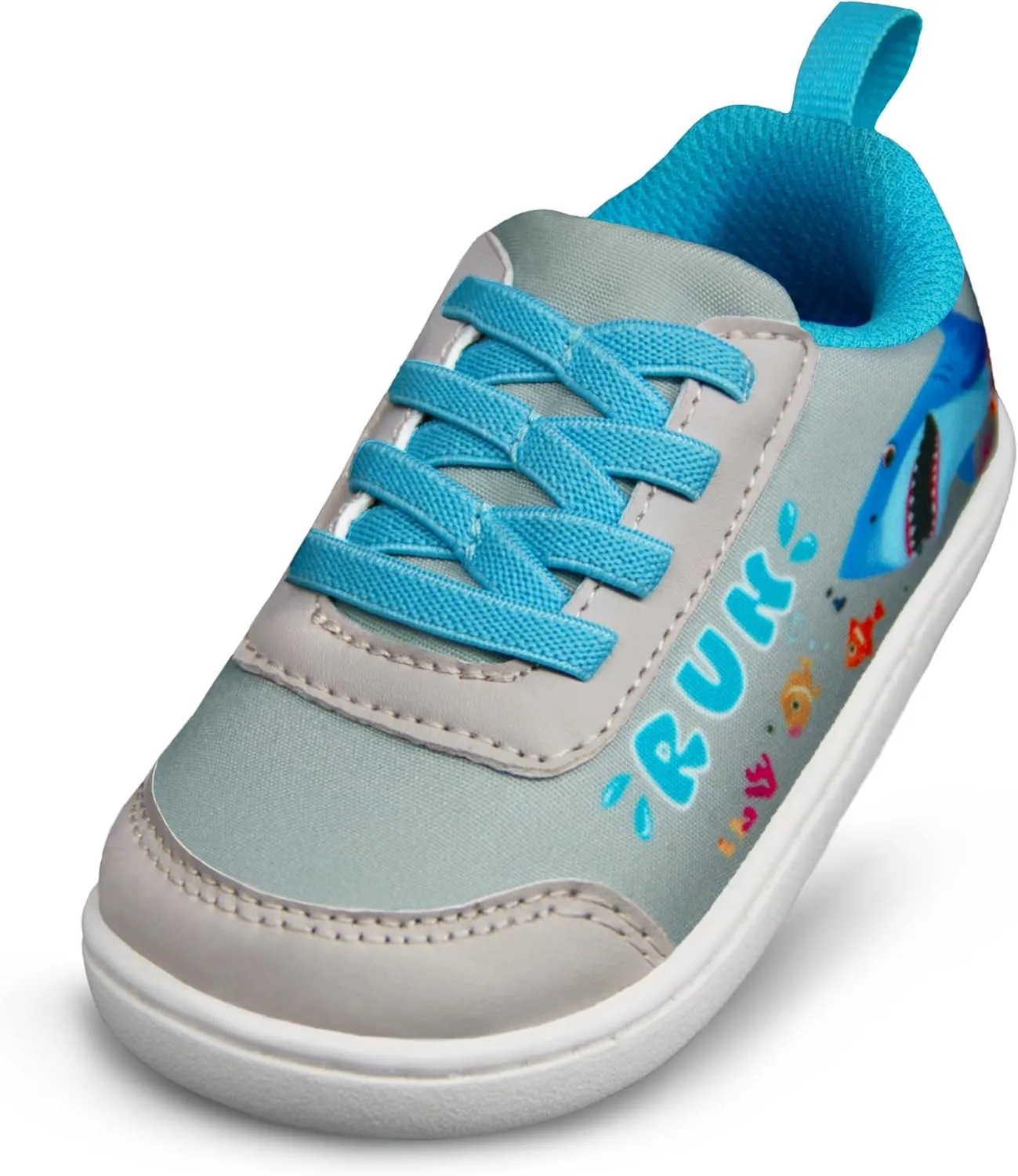 SKYWHEEL Toddler Girls Boys Tennis Shoes Wide Toe Box Barefoot Cartoon Walking Running Sneakers Breathable Slip On Lightweight Shoes for Little Kids