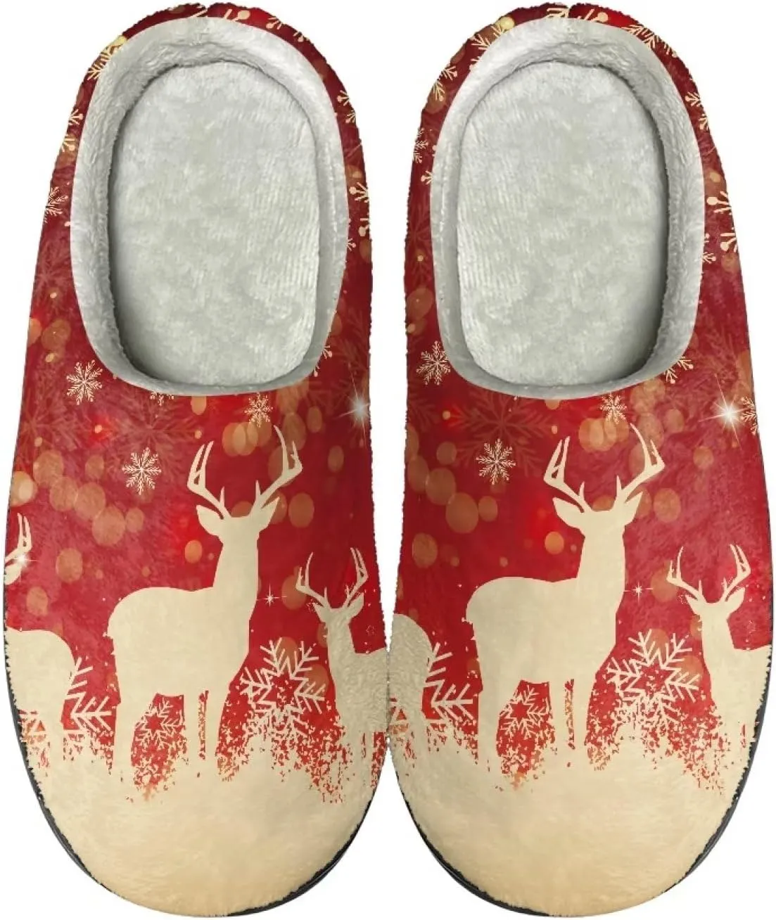 Slippers for Women Indoors and Outdoors, Mens Comfy Flannel Warm Slippers Flat Clogs Winter House Slippers