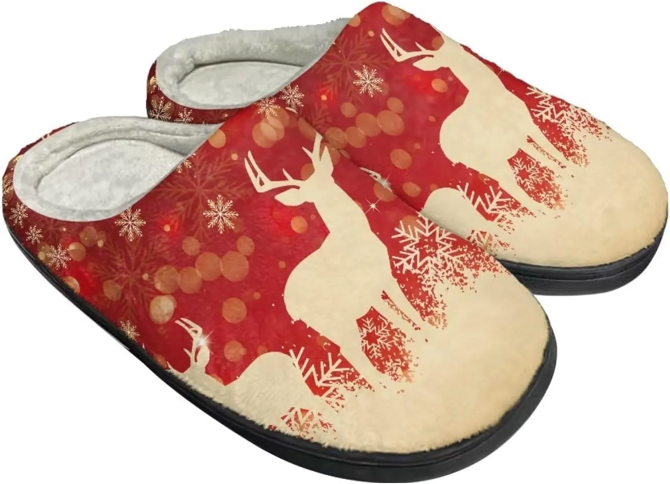 Slippers for Women Indoors and Outdoors, Mens Comfy Flannel Warm Slippers Flat Clogs Winter House Slippers