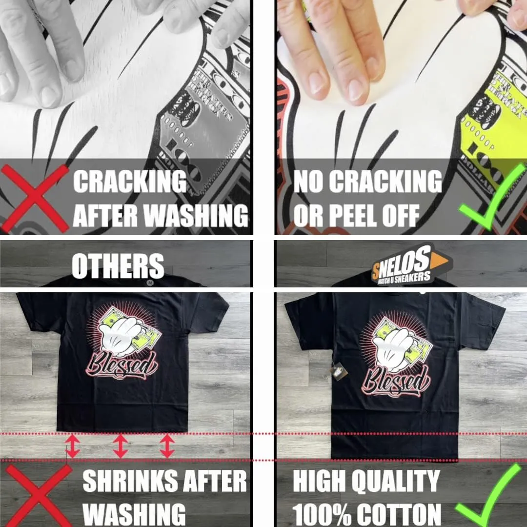 SNELOS Shirt to Match Jordan 3 Black Cement Tee to Match Sneakers Jersey-Drippy Shirt for Sneakerheads
