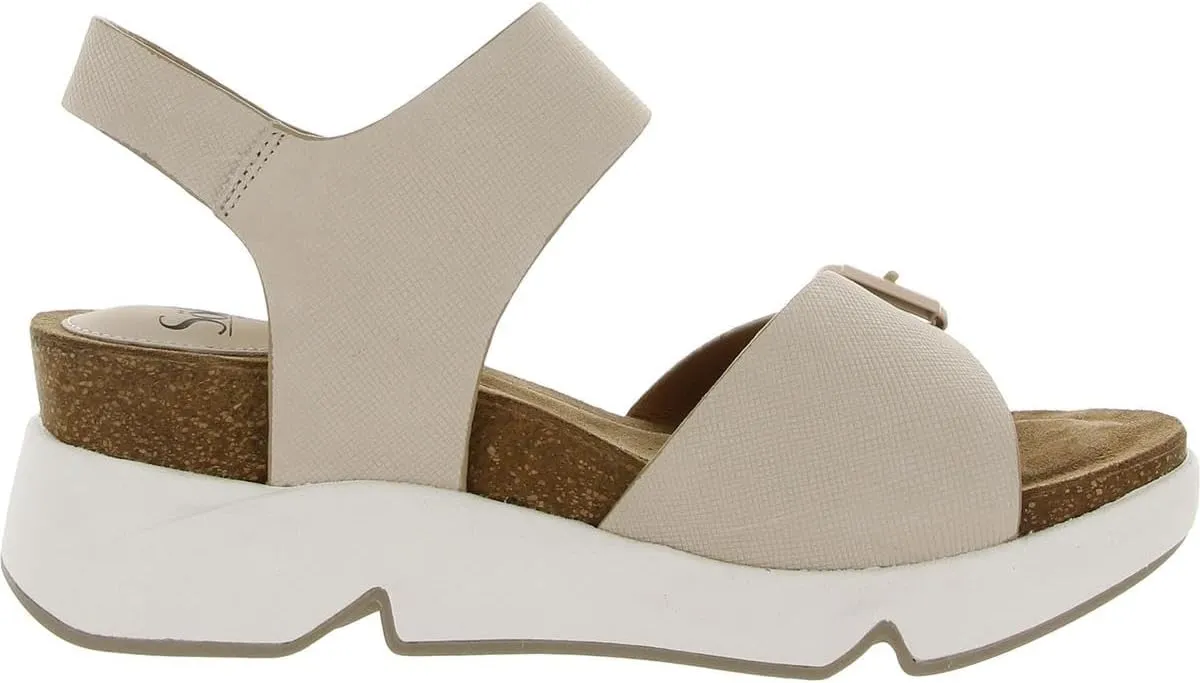 Sofft Womens Castello Leather Open Toe Wedge Sandals