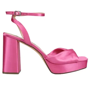 Stacie Metallic Ankle Strap Block Heel Platform Sandals