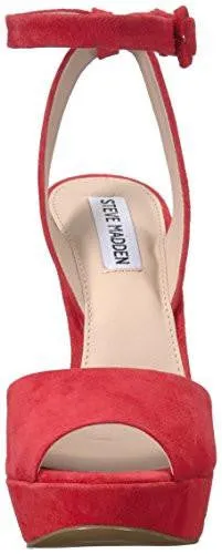 Steve Madden Amber Dress Sandal Red Suede 85 M Us