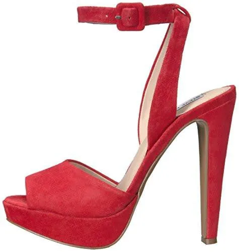 Steve Madden Amber Dress Sandal Red Suede 85 M Us