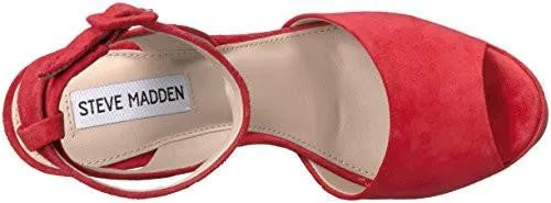 Steve Madden Amber Dress Sandal Red Suede 85 M Us