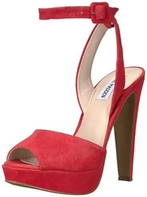 Steve Madden Amber Dress Sandal Red Suede 85 M Us