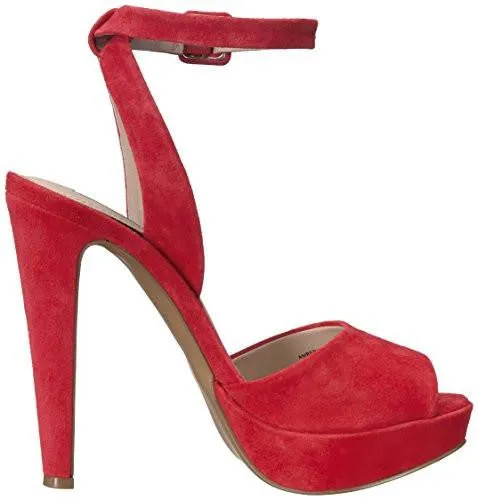 Steve Madden Amber Dress Sandal Red Suede 85 M Us